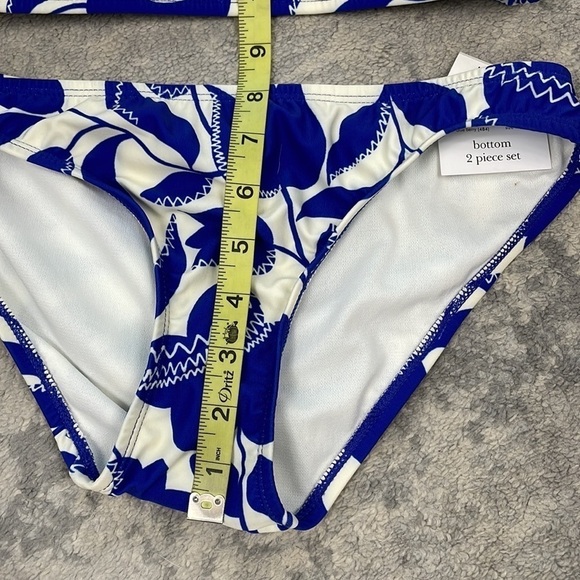 NWT Kate Spade Blue Berry Shoulder Tie Bikini Swimsuit Floral Sz XS - Picture 6 of 14